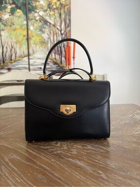 Bally Hand Bag Black Leather